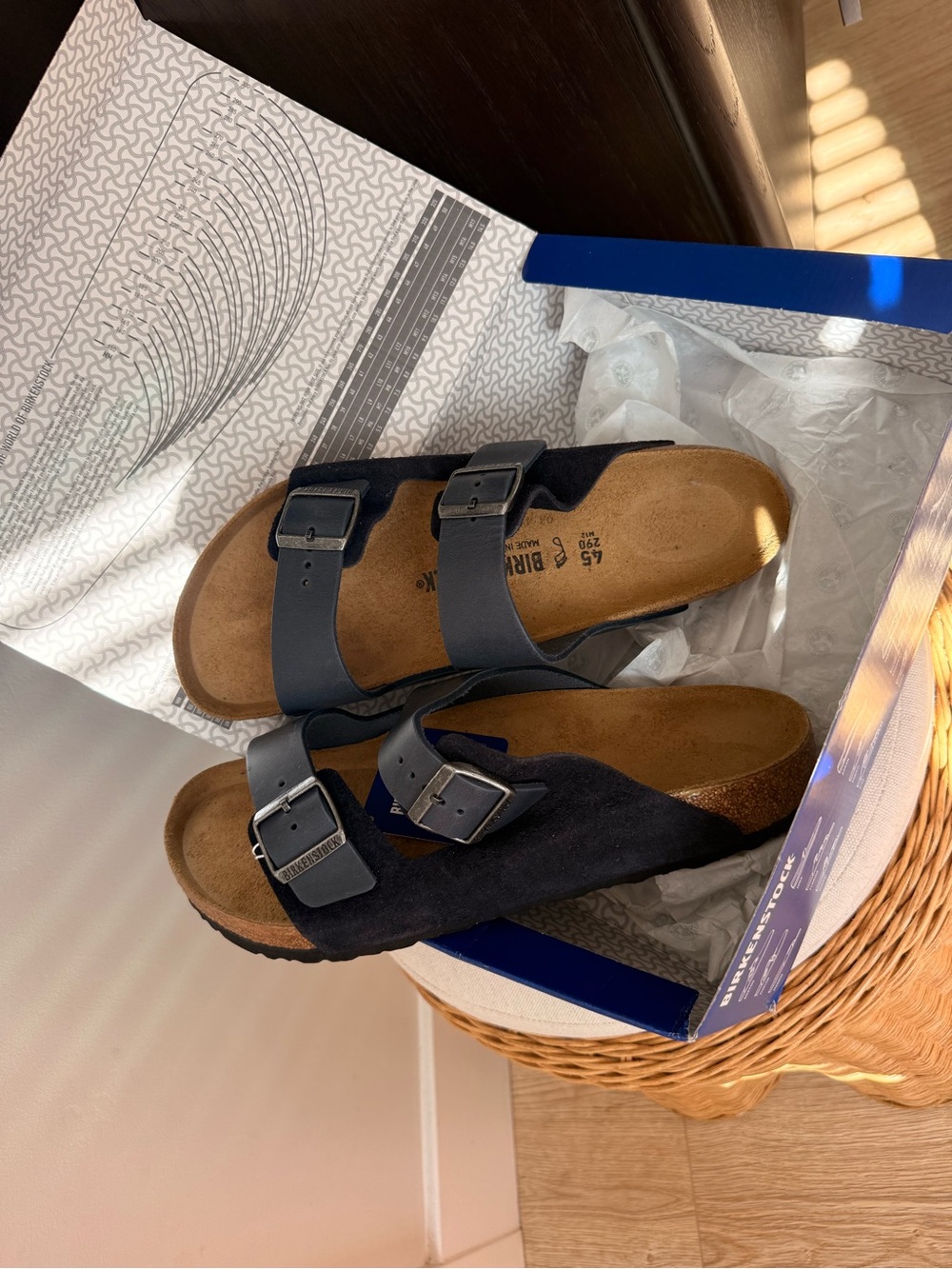 Birkenstock Arizona Two-Strap Sandals in Navy Blue